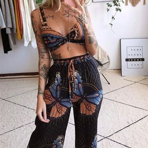 🦋2 Piece Boho Crop Top+Wide Leg Set🦋